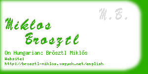 miklos brosztl business card
