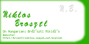 miklos brosztl business card